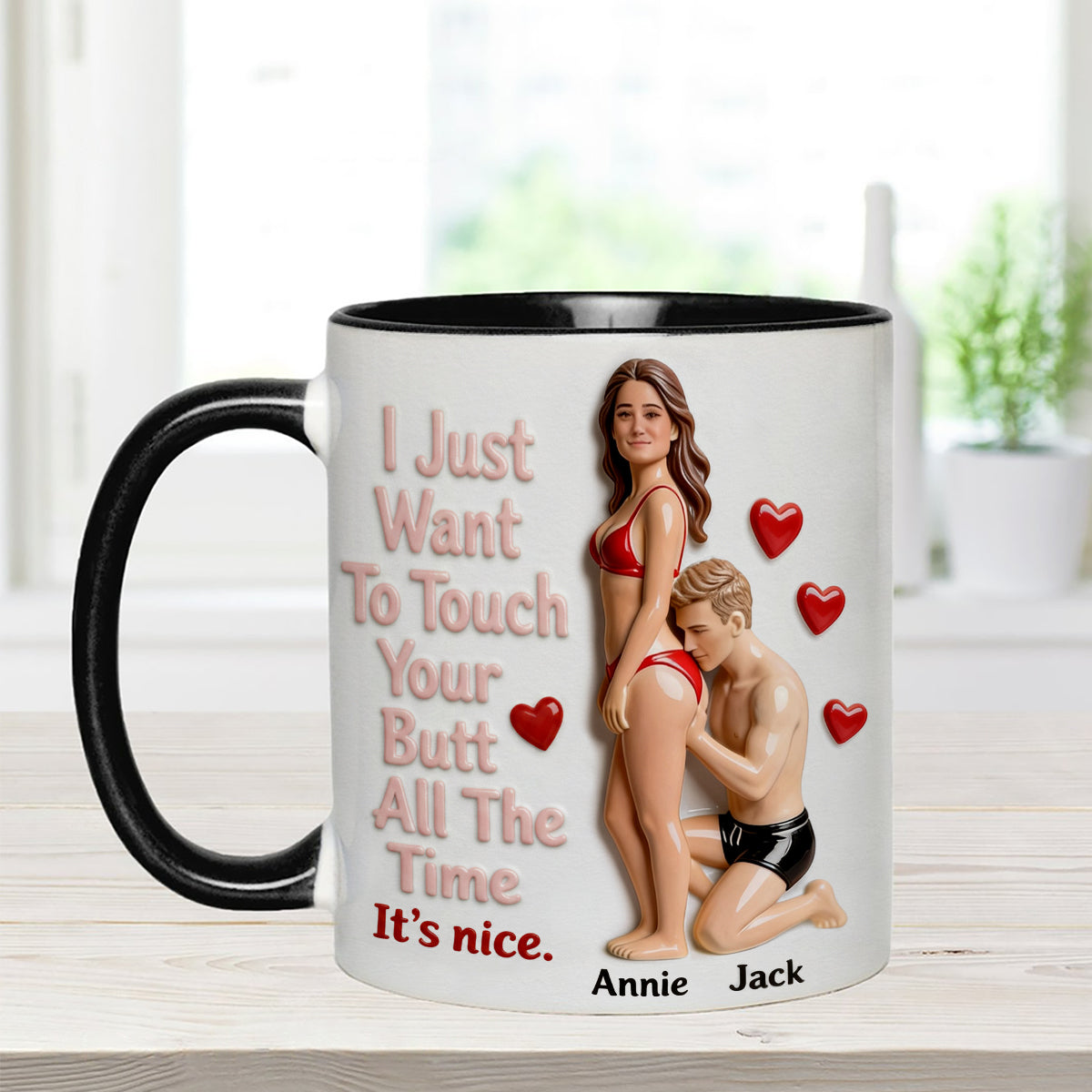 Custom From Any Photo - Personalized Spicy Couple Set Accent Mug with Acrylic Stirrers