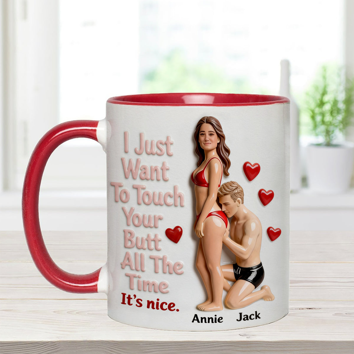 Custom From Any Photo - Personalized Spicy Couple Set Accent Mug with Acrylic Stirrers