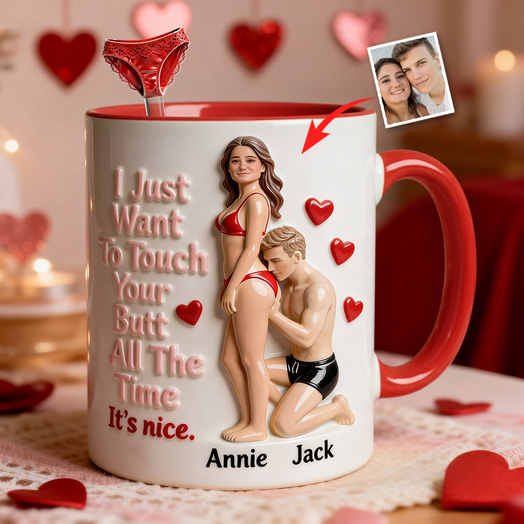 Custom From Any Photo - Personalized Spicy Couple Set Accent Mug with Acrylic Stirrers