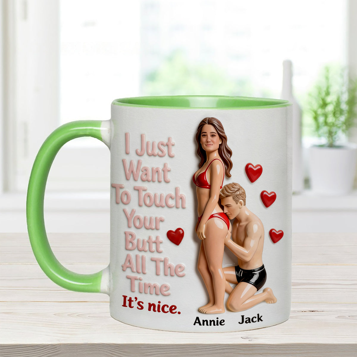 Custom From Any Photo - Personalized Spicy Couple Set Accent Mug with Acrylic Stirrers