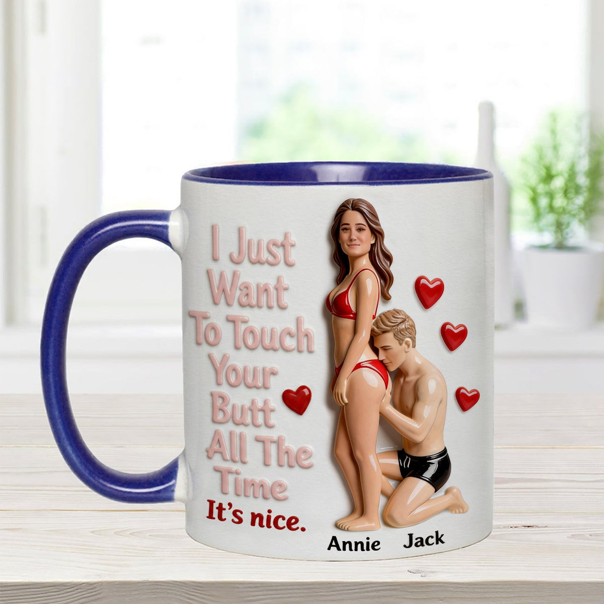 Custom From Any Photo - Personalized Spicy Couple Set Accent Mug with Acrylic Stirrers
