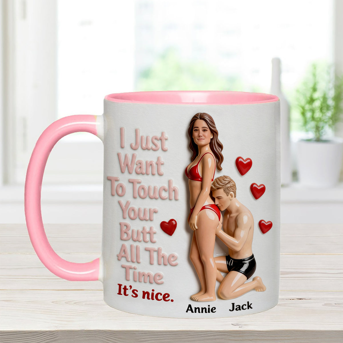 Custom From Any Photo - Personalized Spicy Couple Set Accent Mug with Acrylic Stirrers