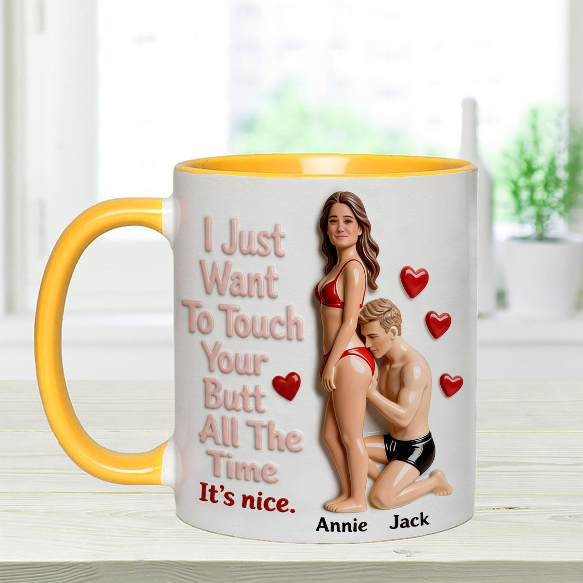 Custom From Any Photo - Personalized Spicy Couple Set Accent Mug with Acrylic Stirrers