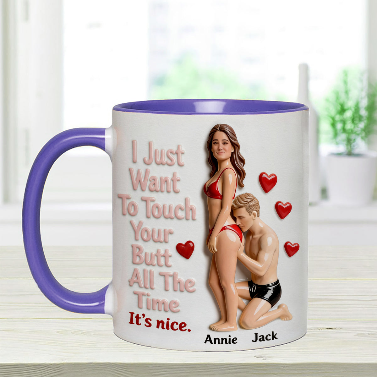Custom From Any Photo - Personalized Spicy Couple Set Accent Mug with Acrylic Stirrers