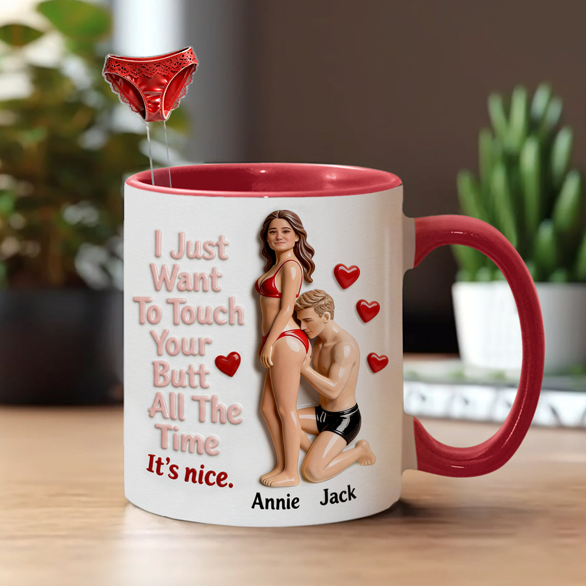 Custom From Any Photo - Personalized Spicy Couple Set Accent Mug with Acrylic Stirrers
