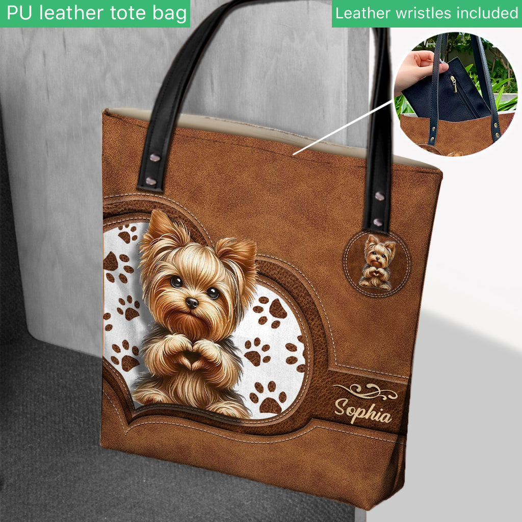 Cute Yorkshire Terrier - Personalized Dog Tote Bag