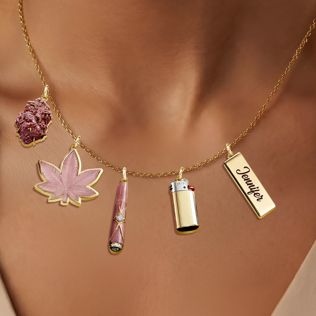 Boucles d'oreilles et pendentifs en weed personnalisés - Feeling Dope
