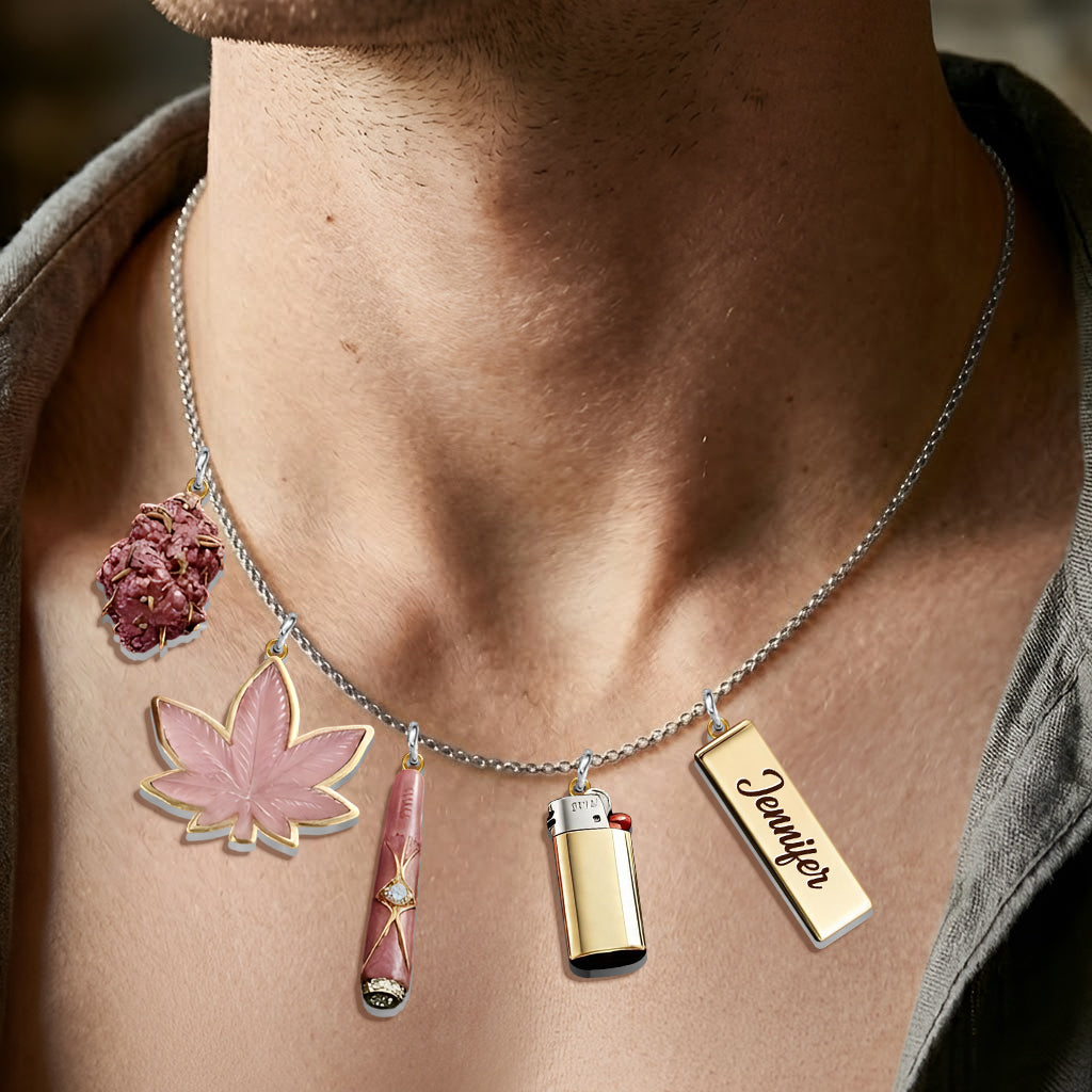 Boucles d'oreilles et pendentifs en weed personnalisés - Feeling Dope