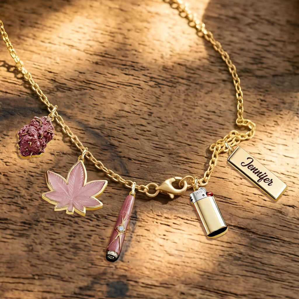 Boucles d'oreilles et pendentifs en weed personnalisés - Feeling Dope