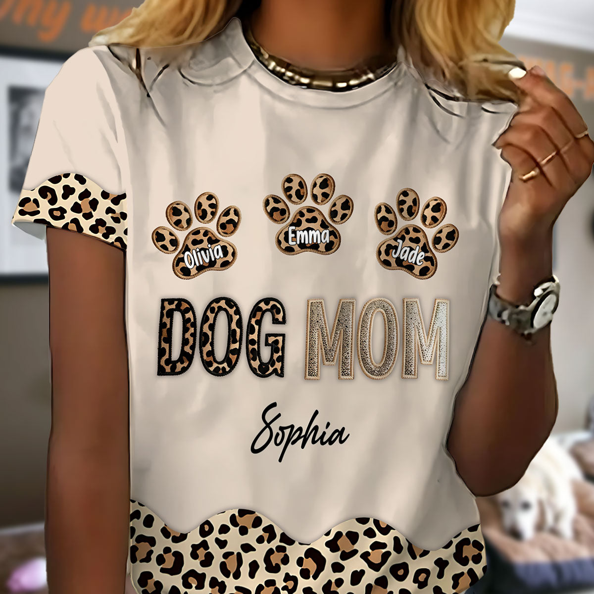 Maman de chien - T-shirt personnalisé intégral pour chien
