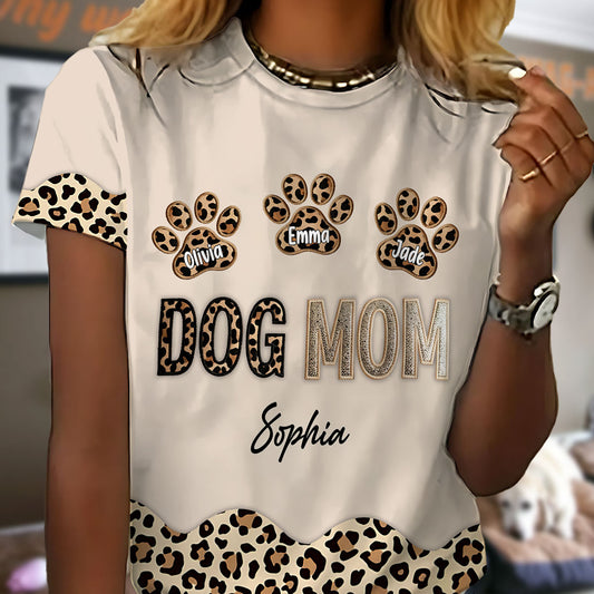 Maman de chien - T-shirt personnalisé intégral pour chien