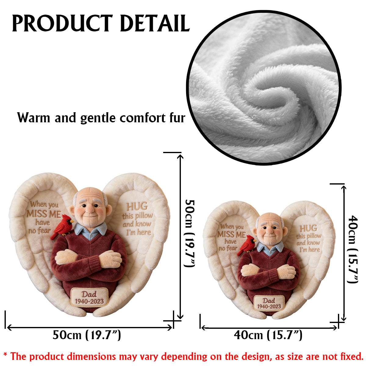 Custom From Photo - When You Miss Me - Personalized Memorial Faux Fur Shaped Pillow