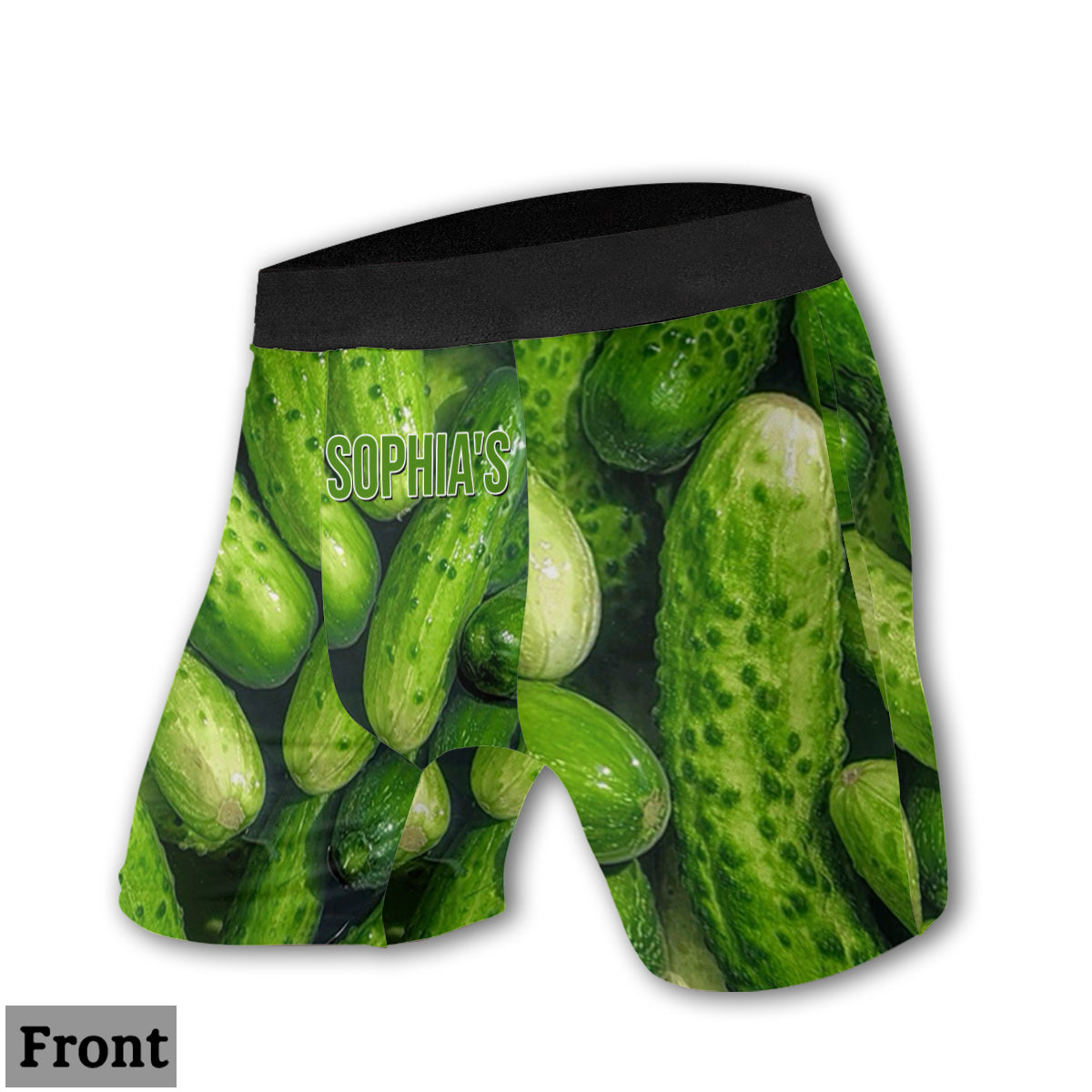 Couple Concombre et Pêche - Culottes personnalisées pour femmes et boxers pour hommes