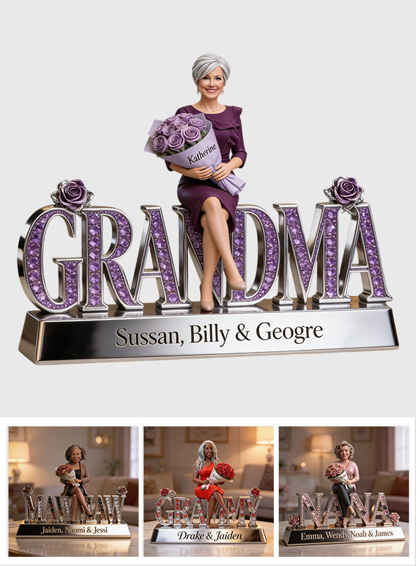 Custom Any Photo Gift For Mom/Grandma - Personalized Mother Custom Shaped Acrylic Plaque