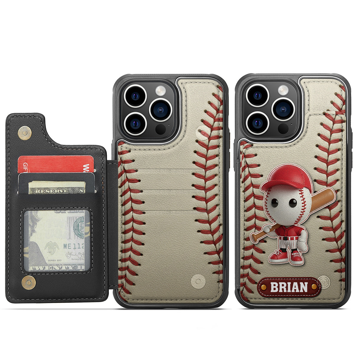 Love Baseball - Personalized Baseball Fully Printed Wallet Phone Case