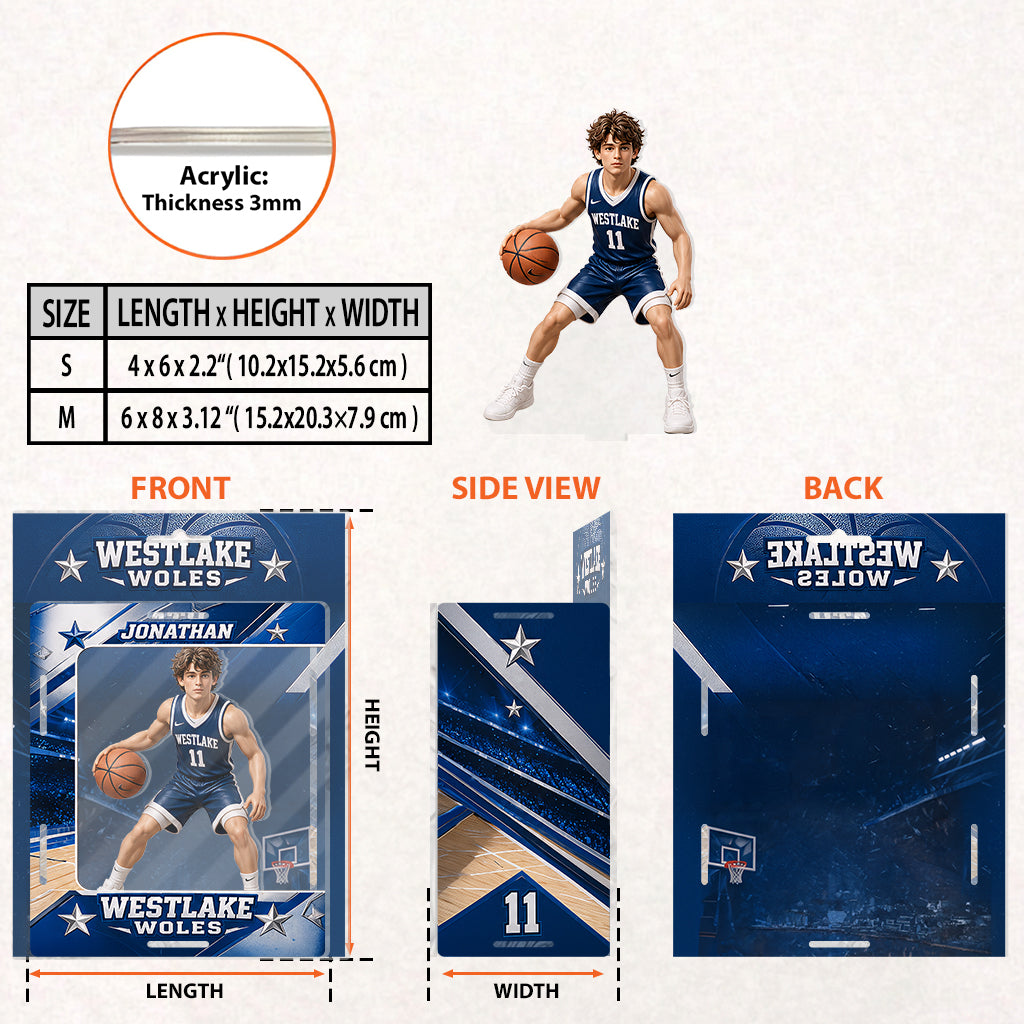 Custom Any Sport - Personalized Basketball Acrylic Display Box