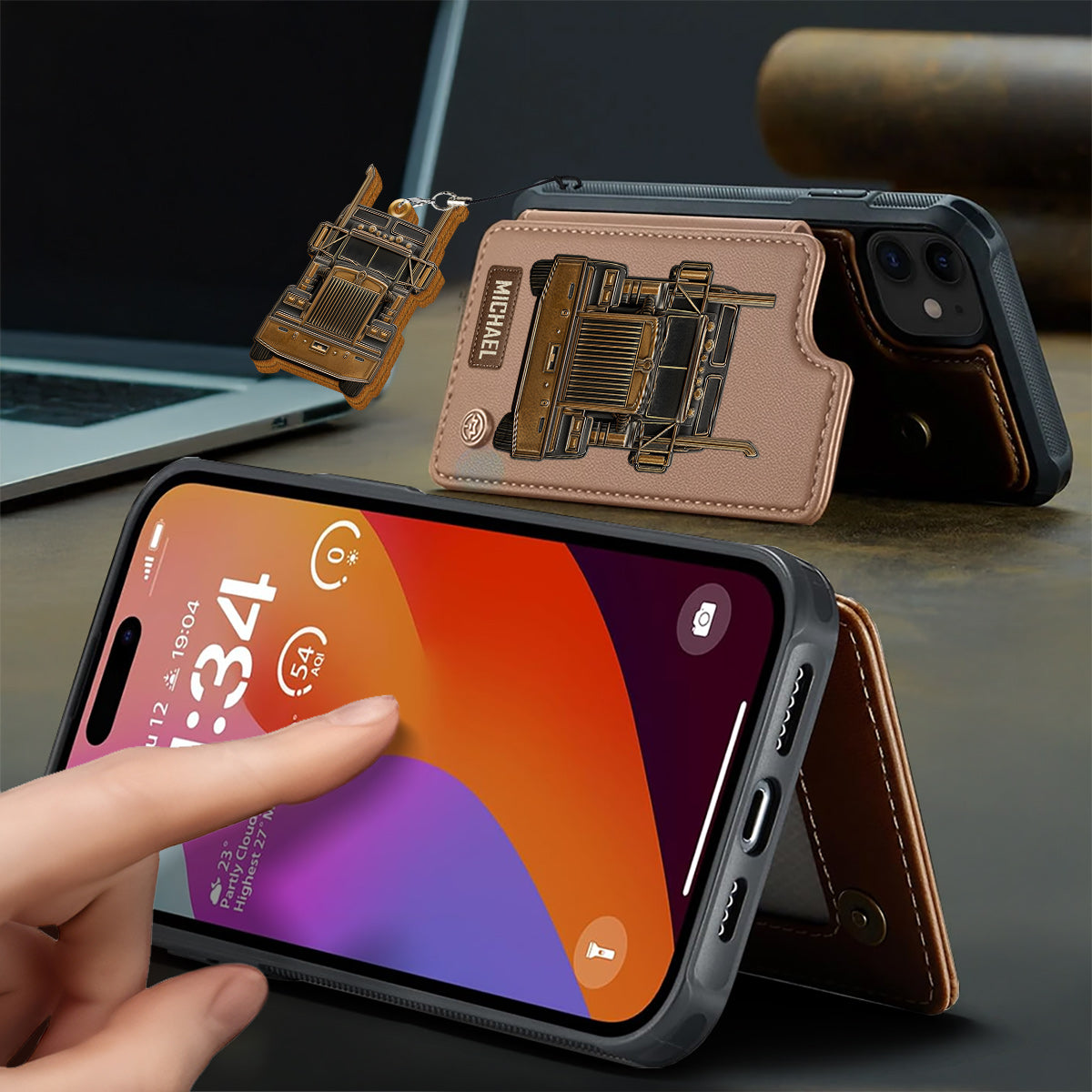 Étui portefeuille personnalisé pour chauffeur routier