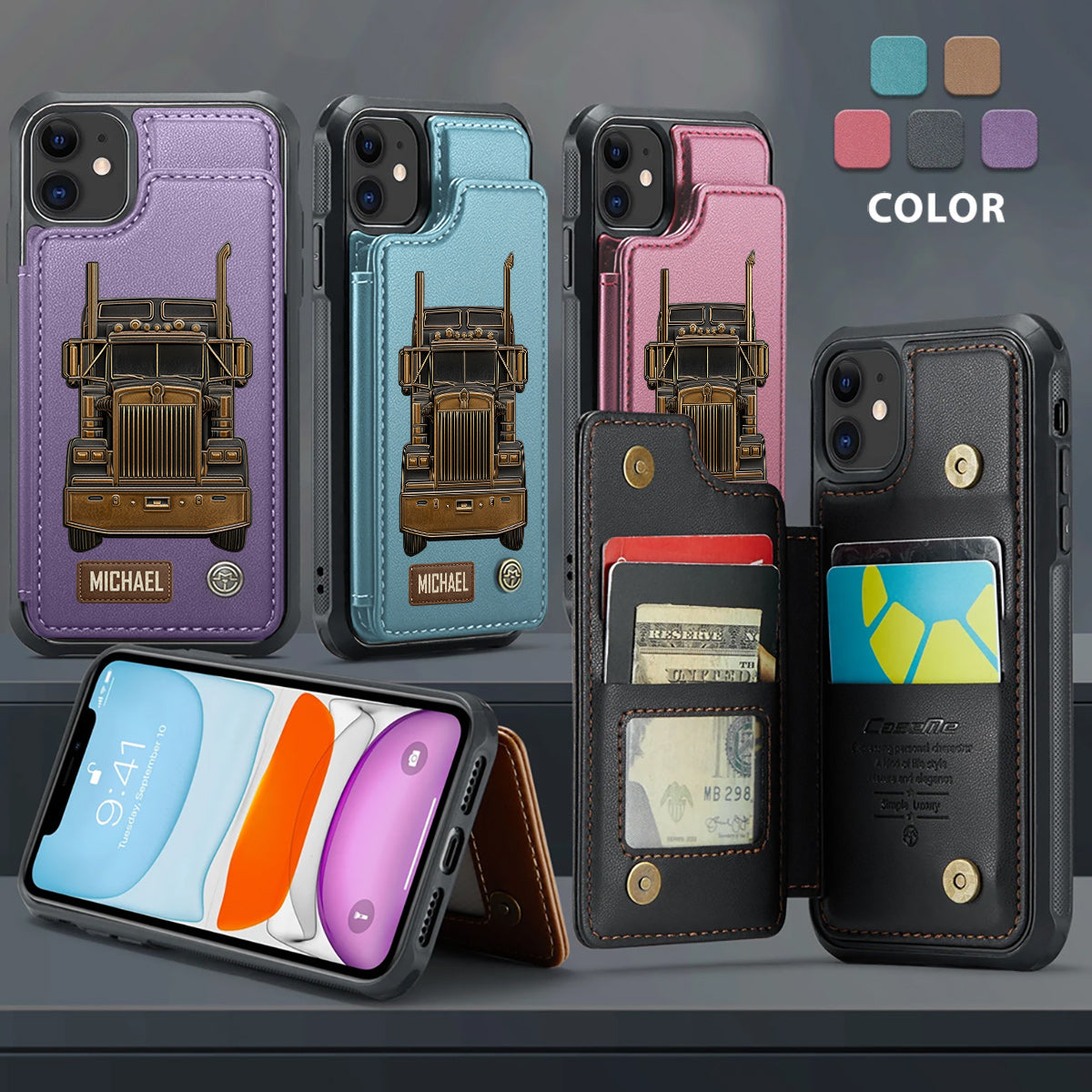 Étui portefeuille personnalisé pour chauffeur routier