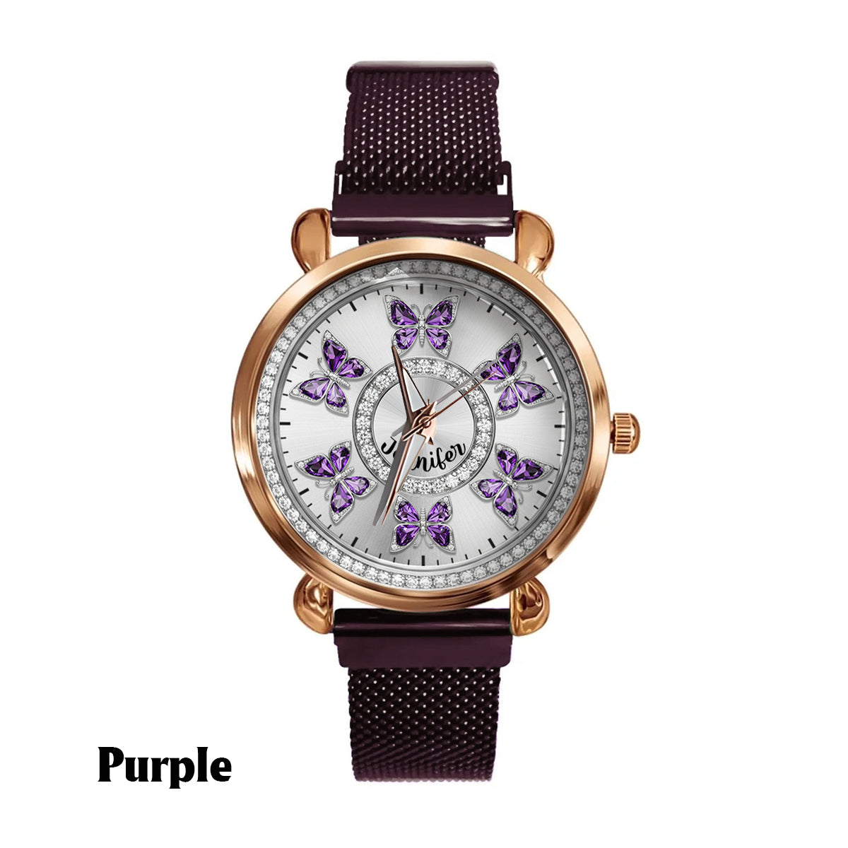 Montre-bracelet personnalisée pour femme « Papillons d'amour » -