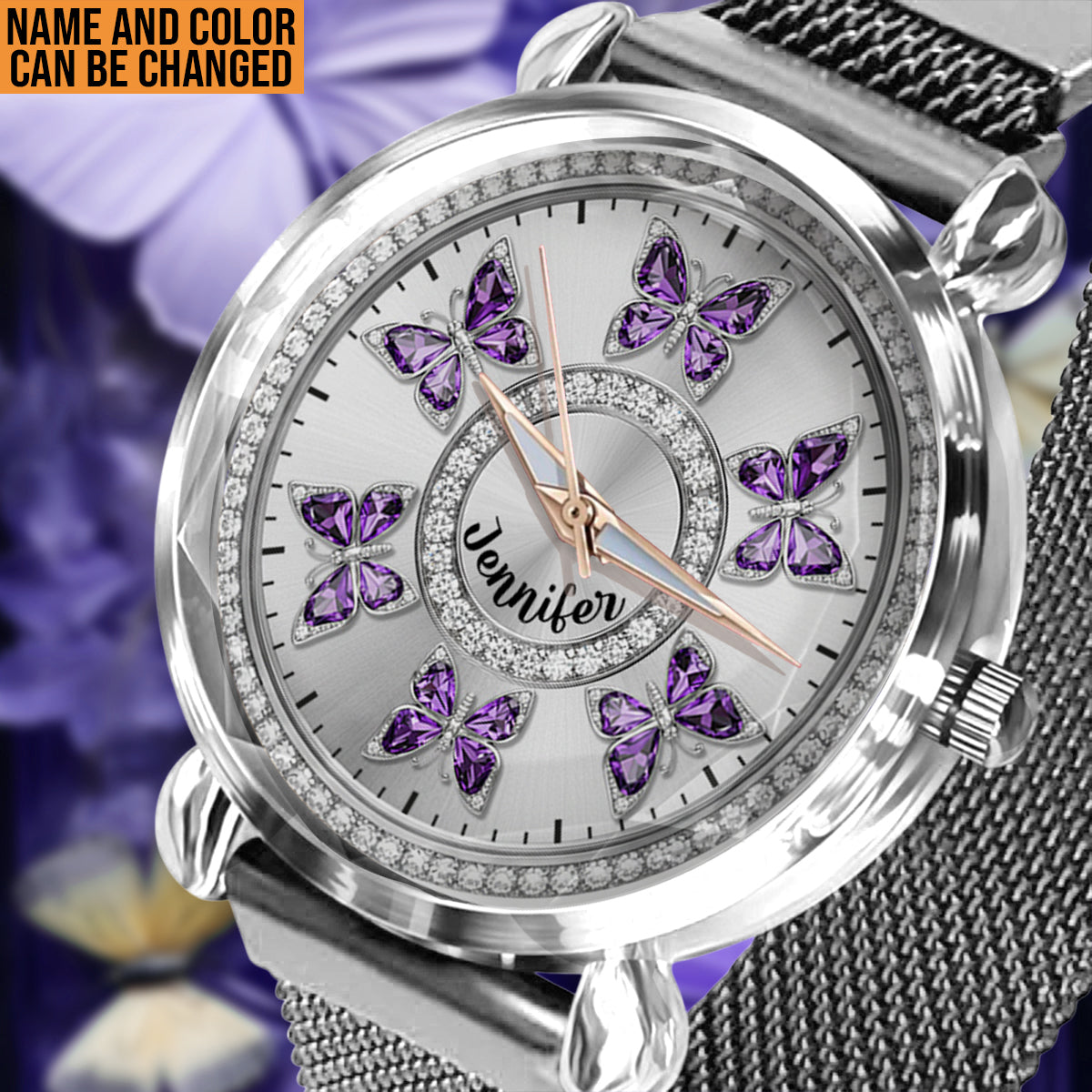 Montre-bracelet personnalisée pour femme « Papillons d'amour » -