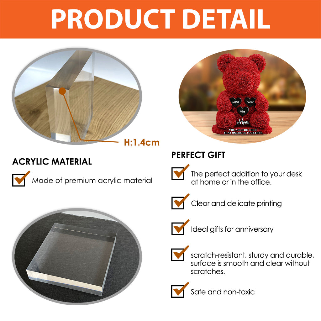 Mama Bear - Personalized Mother Custom Shaped Acrylic Plaque