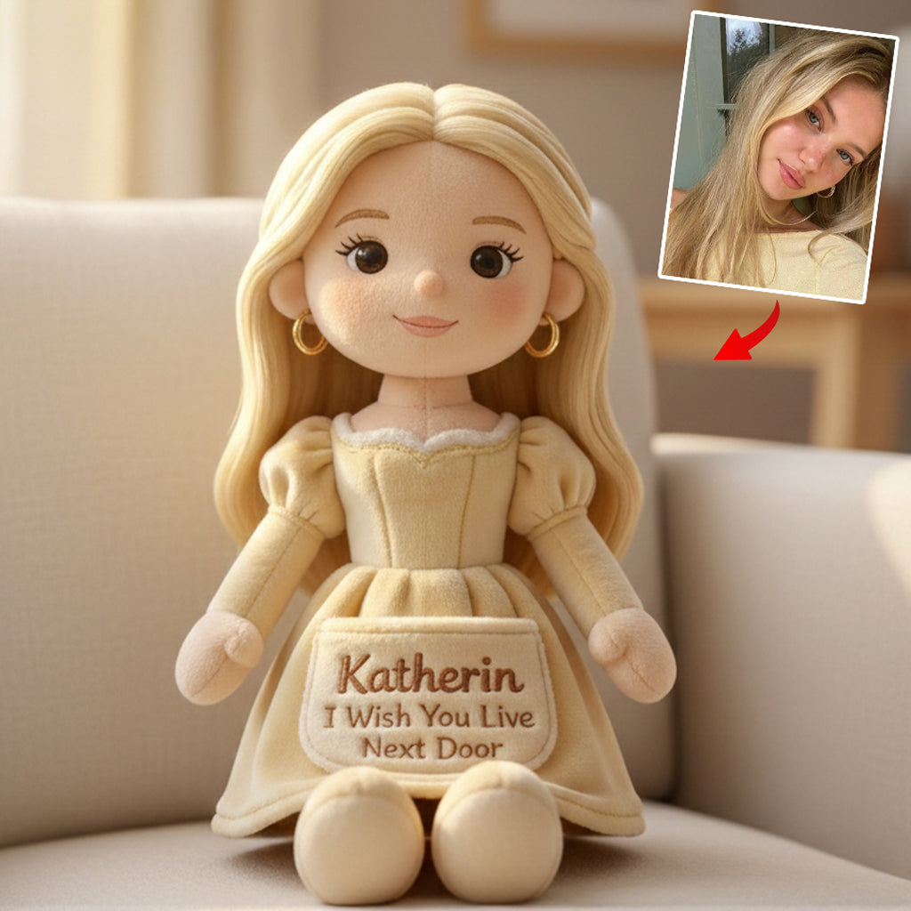 J'aimerais que tu sois ma voisine - Coussin personnalisé en fausse fourrure pour ma meilleure amie