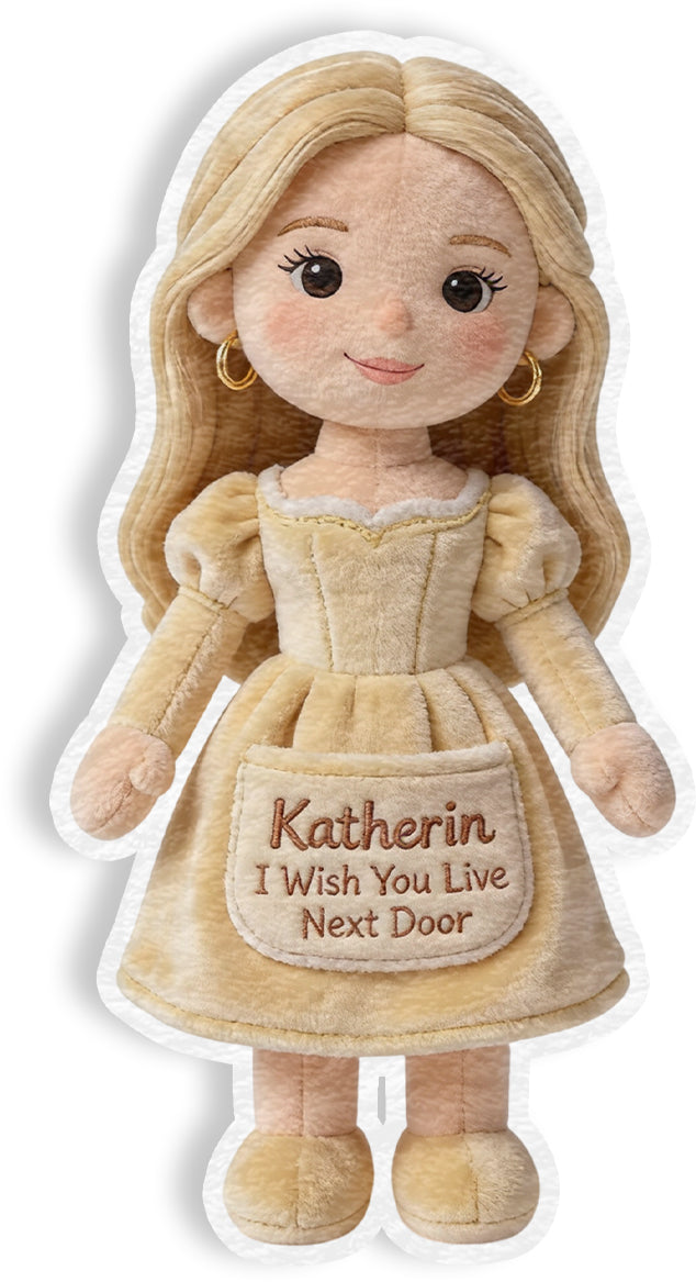 J'aimerais que tu sois ma voisine - Coussin personnalisé en fausse fourrure pour ma meilleure amie