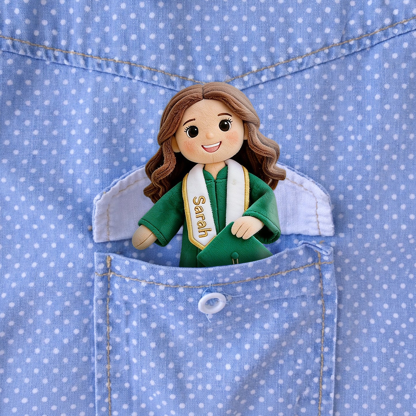 Custom Any Photo Graduation Gift - Personalized Graduation Plush Brooch