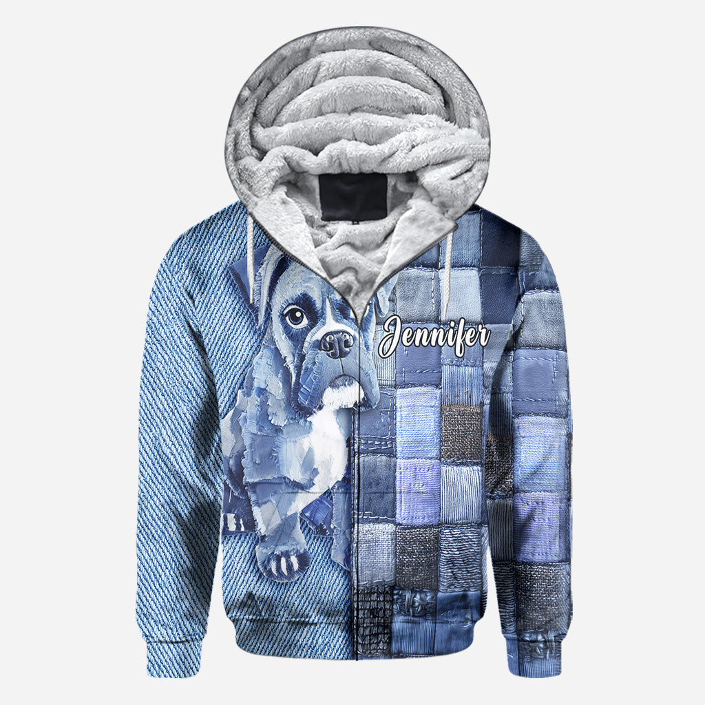 T-shirt personnalisé « Love Boxer » avec motif chien.