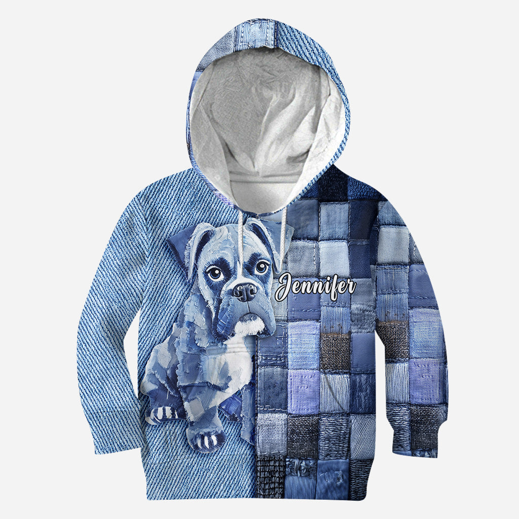 T-shirt personnalisé « Love Boxer » avec motif chien.