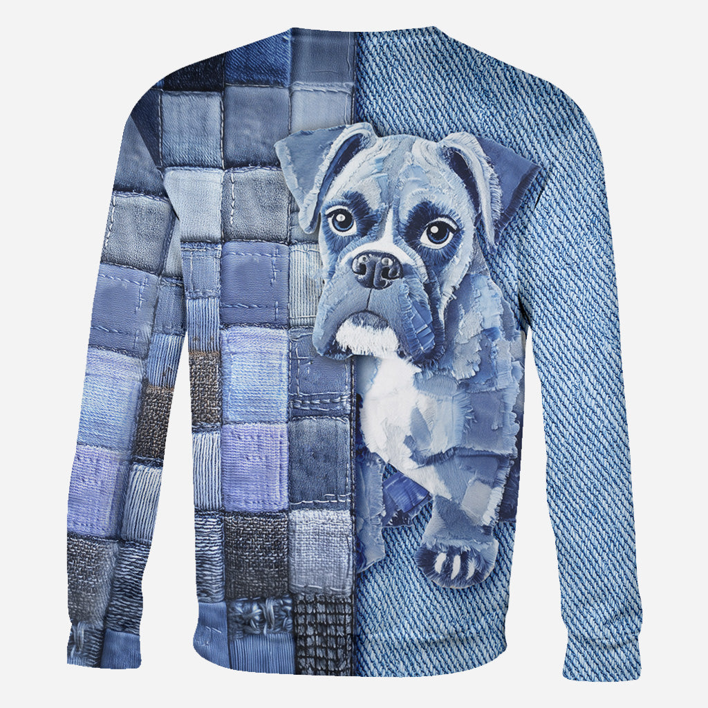 T-shirt personnalisé « Love Boxer » avec motif chien.