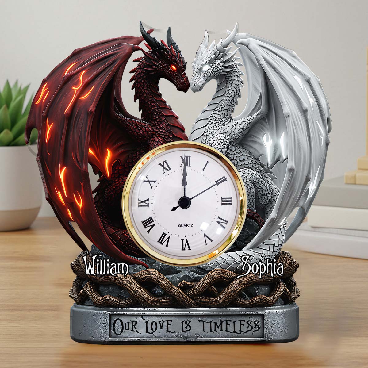 Notre amour est éternel - Plaque horloge acrylique personnalisée pour couple