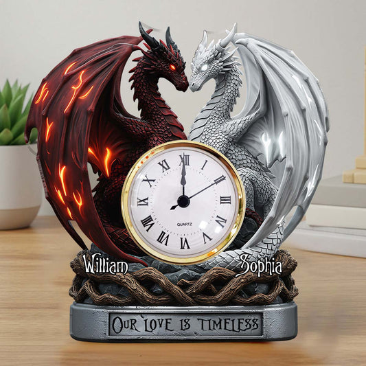 Our Love Is Timeless - Personalized Couple Acrylic Clock Plaque