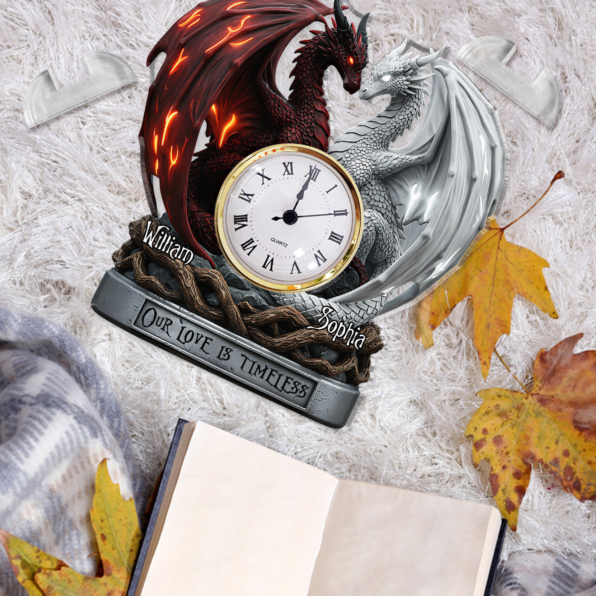 Notre amour est éternel - Plaque horloge acrylique personnalisée pour couple