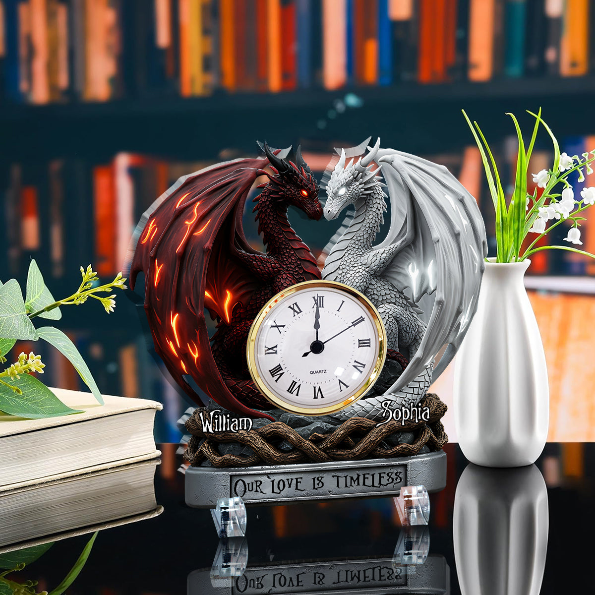 Notre amour est éternel - Plaque horloge acrylique personnalisée pour couple