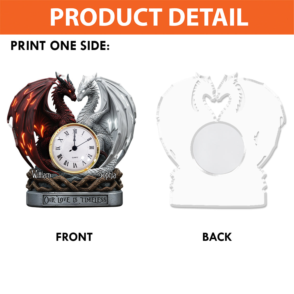 Notre amour est éternel - Plaque horloge acrylique personnalisée pour couple