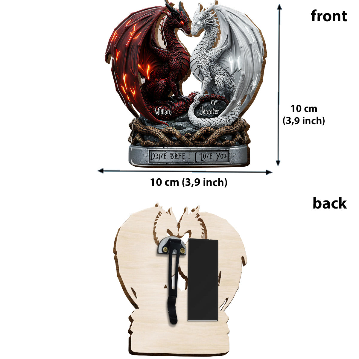 Conduis prudemment, je t'aime - Clip de pare-soleil personnalisé pour couple