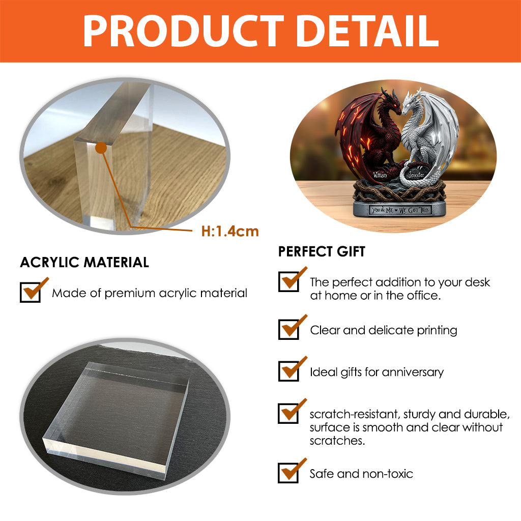 You & Me - Personalized Couple Custom Shaped Acrylic Plaque