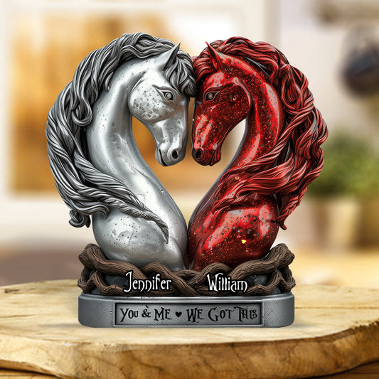 Toi et moi - Plaque acrylique personnalisée en forme de cheval