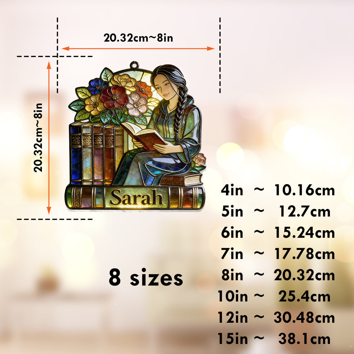 Just A Girl Who Loves Books - Personalized Book Window Hanging Suncatcher Ornament