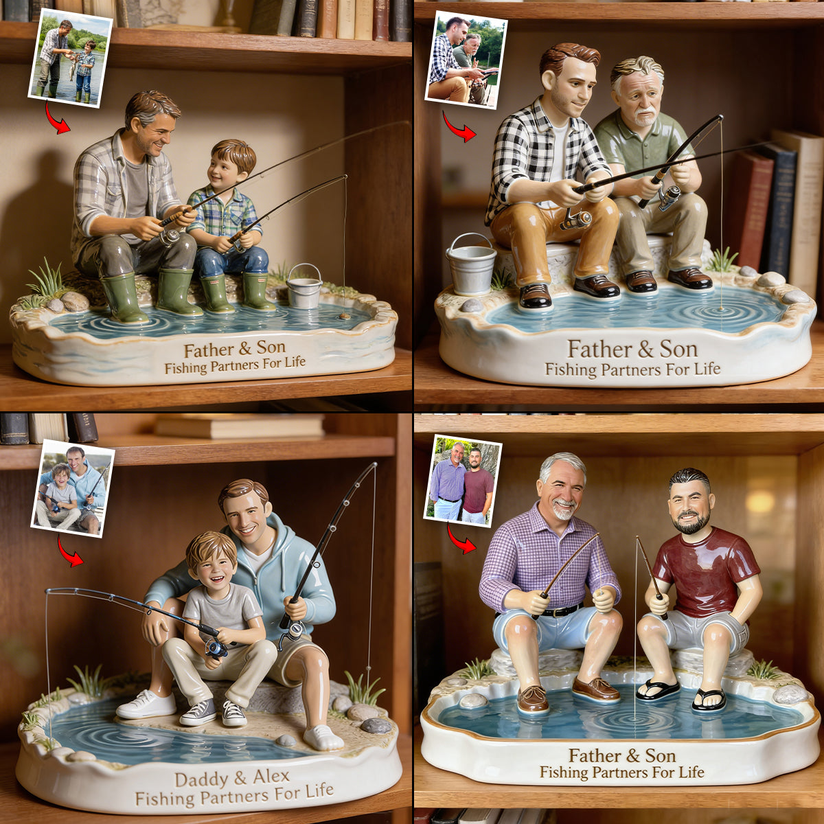 Partenaires de pêche pour la vie - Plaque acrylique personnalisée en forme sur mesure