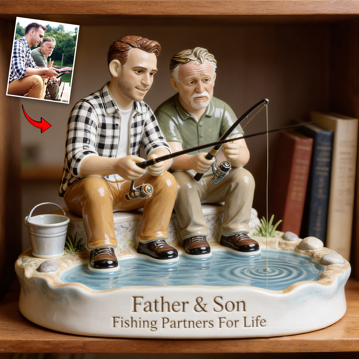 Partenaires de pêche pour la vie - Plaque acrylique personnalisée en forme sur mesure