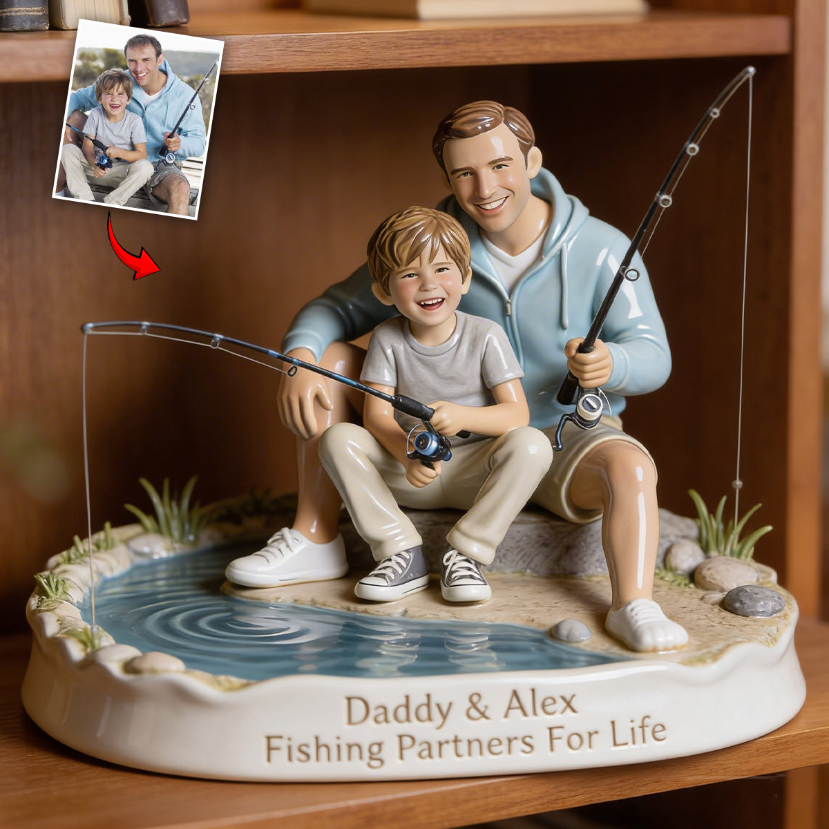 Partenaires de pêche pour la vie - Plaque acrylique personnalisée en forme sur mesure