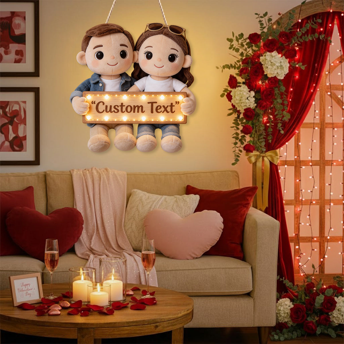 Toi et moi, on gère ! - Panneau lumineux LED personnalisé pour couples en acrylique