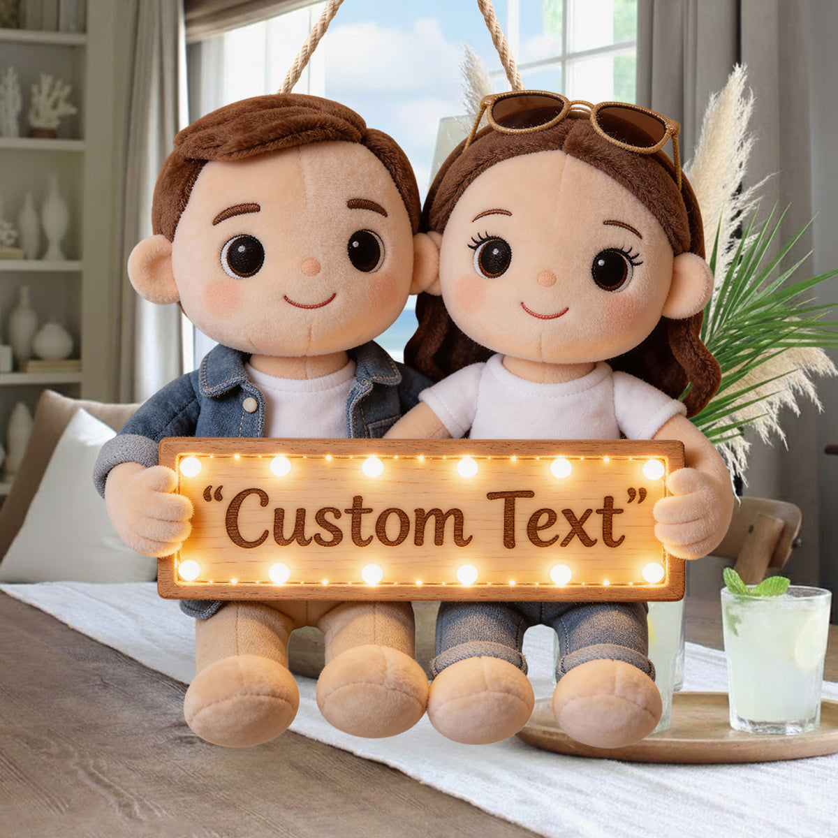 Toi et moi, on gère ! - Panneau lumineux LED personnalisé pour couples en acrylique