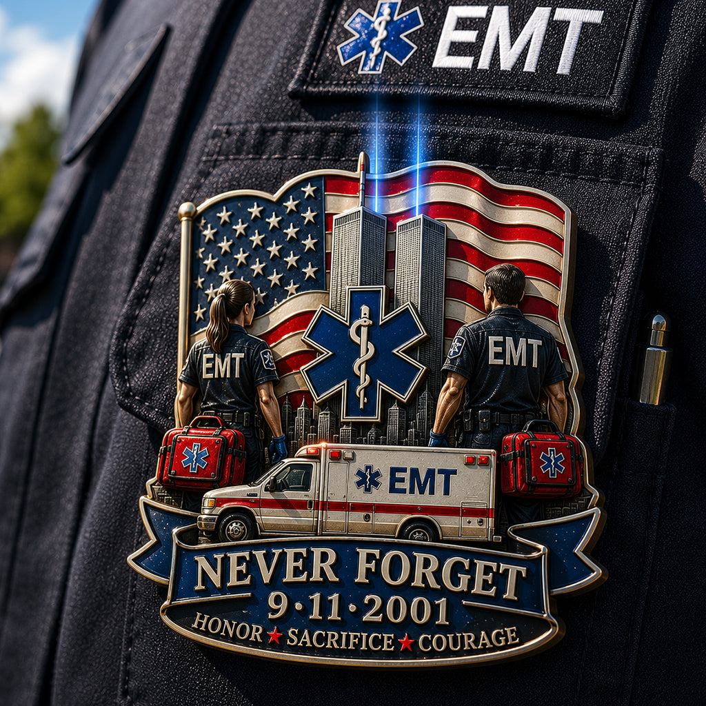 EMT Never Forget 9/11 - EMT 3D Embossed Enamel Pin