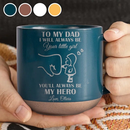 Papa, tu seras toujours mon héros - Mug en céramique gravé personnalisé pour papa