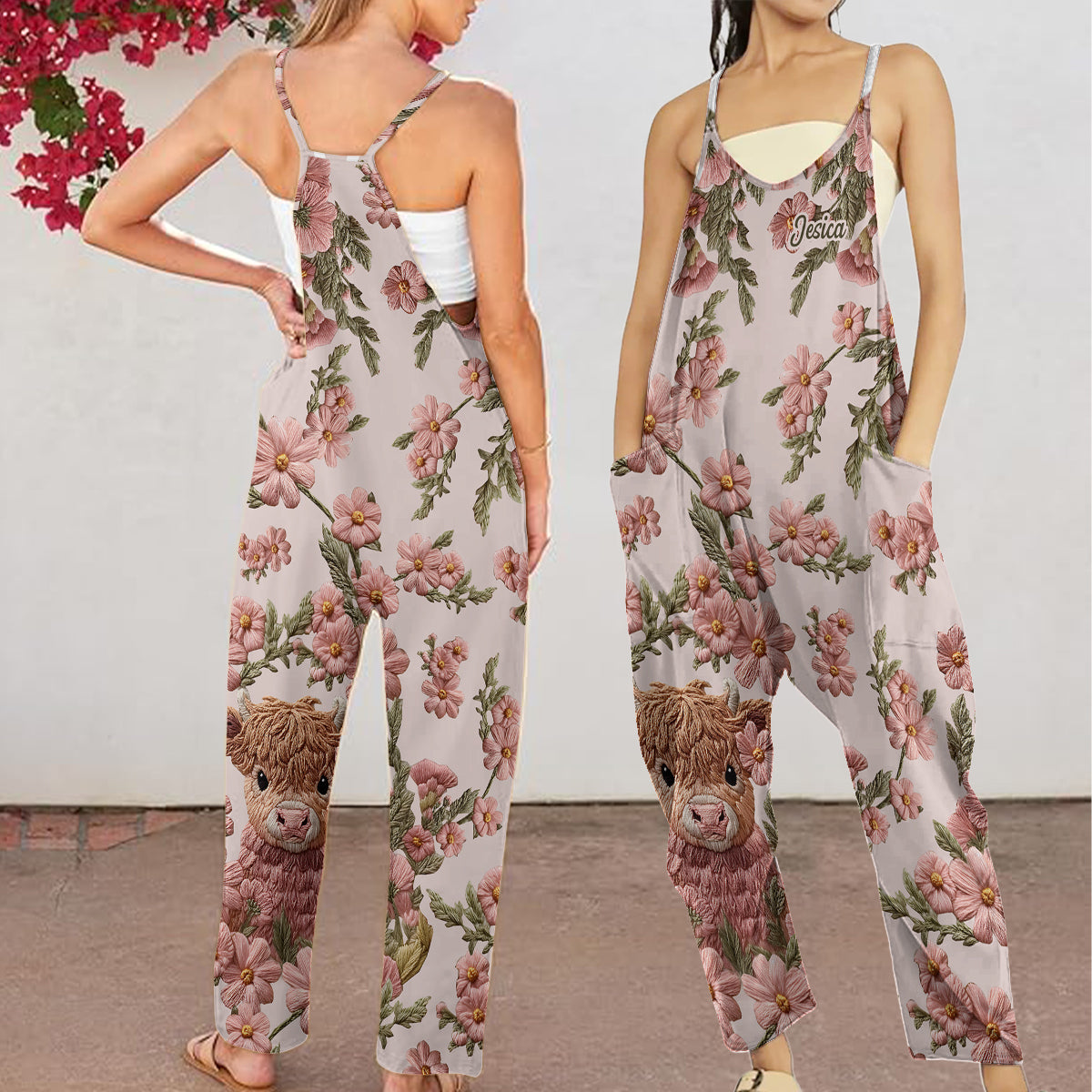 Adorable vache des Highlands - Salopette/combinaison ample personnalisée vache des Highlands