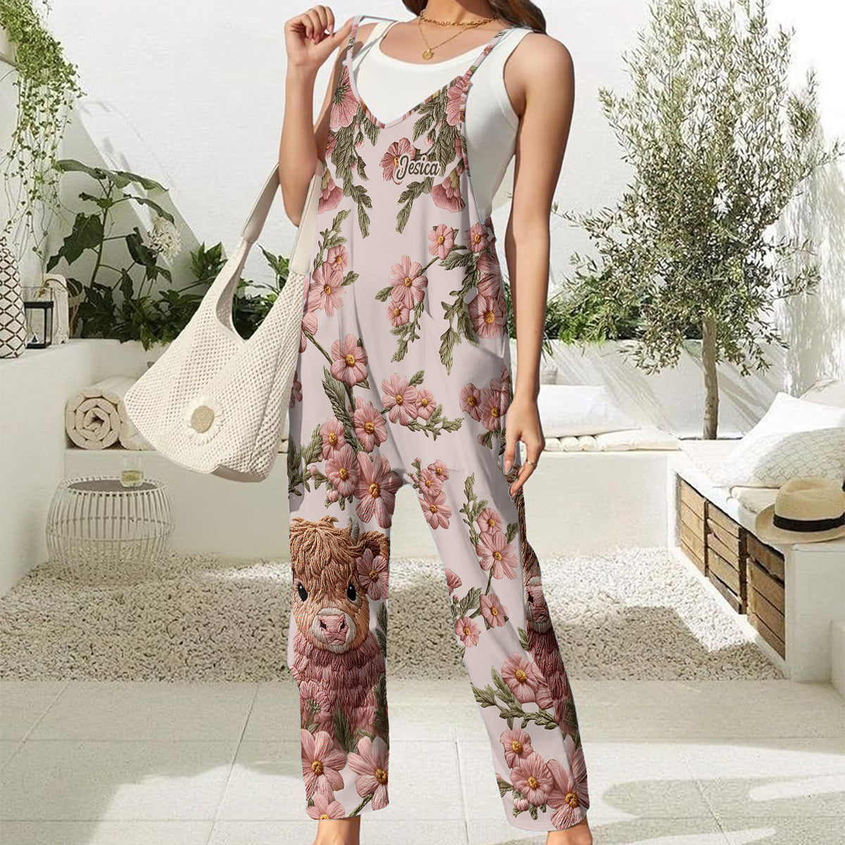 Adorable vache des Highlands - Salopette/combinaison ample personnalisée vache des Highlands