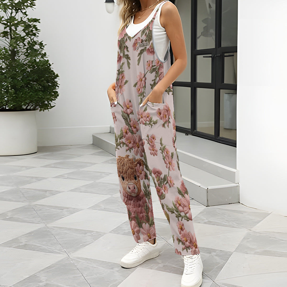 Adorable vache des Highlands - Salopette/combinaison ample personnalisée vache des Highlands